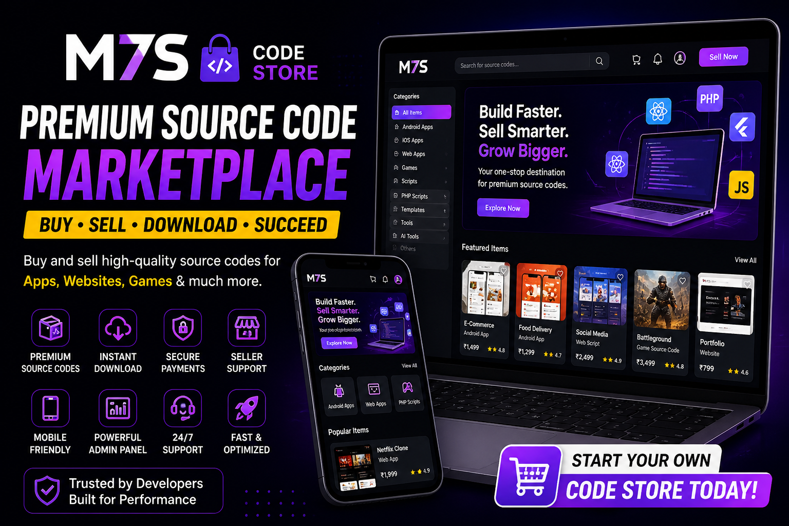 M7S Code Store  Premium Source Code Marketplace for Apps, Games &amp;amp; Web Projects